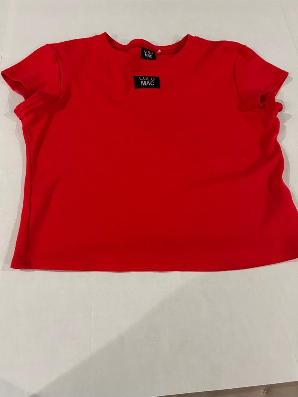 Lulu Mac size large red tshirt